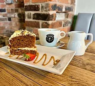 Cake and coffee served at Bensons